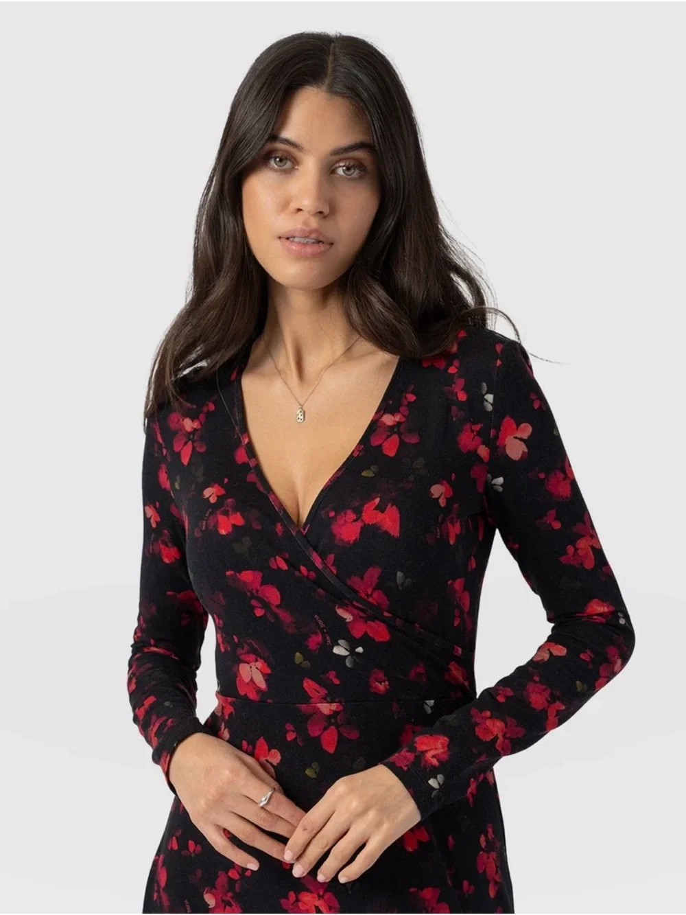 NWOT Saint + Sophia Maggie Wrap Midi Dress - Picture 3 of 10